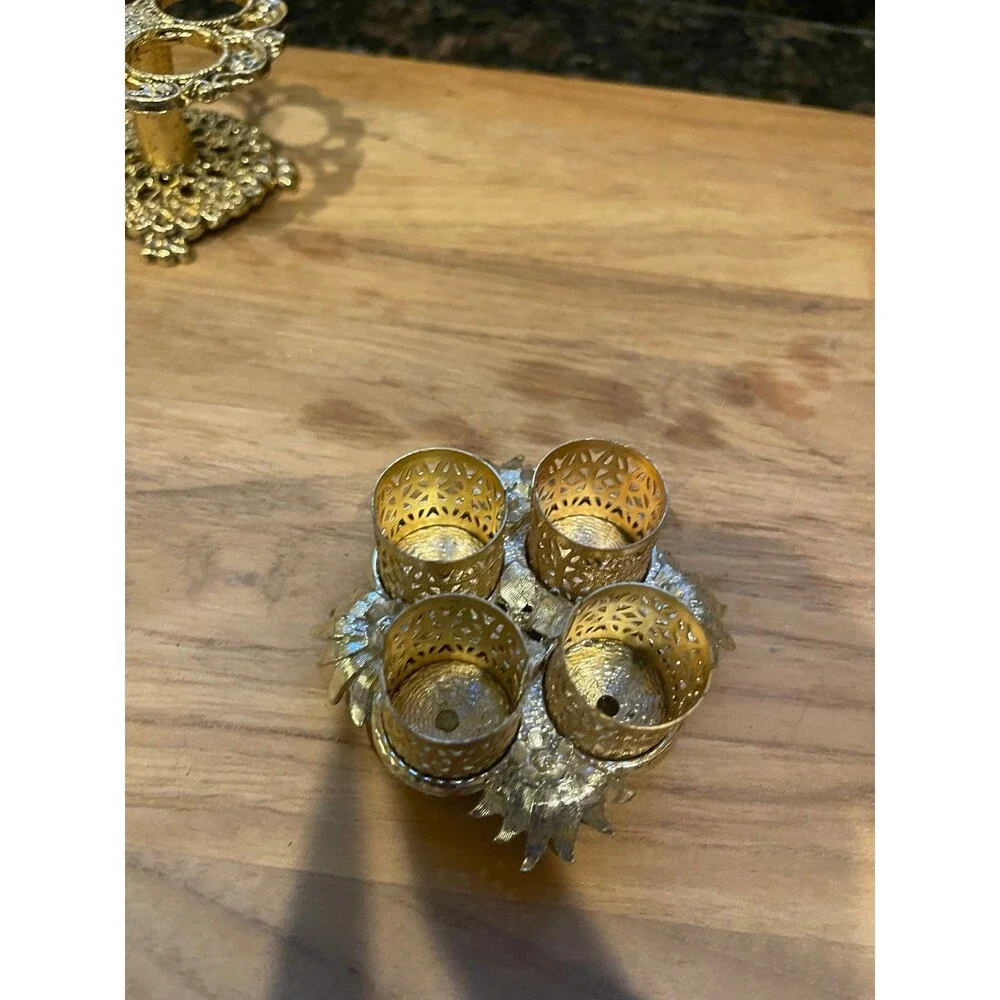 Vintage Hollywood  bright Gold Vanity Lipstick Holder